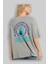 Positive Energy Arka Baskılı Gri Oversize T-Shirt Unisex Erkek Kadın Bisiklet Yaka 3