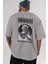 Nicola Tesla Ip Man Arka Baskılı Gri Oversize T-Shirt Unisex Erkek Kadın Bisiklet Yaka 5