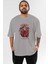 Shanks Anime Ön Baskılı Gri Oversize T-Shirt %100 Pamuk Erkek Kadın 1