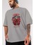 Shanks Anime Ön Baskılı Gri Oversize T-Shirt %100 Pamuk Erkek Kadın 3