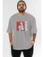 Sukuna Ryoumen 2 Anime Ön Baskılı Gri Oversize T-Shirt %100 Pamuk Erkek Kadın 1