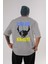 Batman (16) Arka Baskılı Gri Oversize T-Shirt Bisiklet Yaka Pamuk Erkek Kadın 1