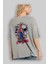 Spiderman Rock Arka Baskılı Gri Oversize T-Shirt Bisiklet Yaka Pamuk Erkek Kadın 3