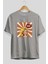Omg Yazılı Retro Ön Baskılı Gri Oversize T-Shirt Unisex Erkek Kadın Bisiklet Yaka 2