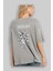 Medusa Arka Baskılı Gri Oversize T-Shirt Unisex Erkek Kadın Bisiklet Yaka 3