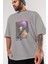 Motoko Kusanagi 4 Anime Ön Baskılı Gri Oversize T-Shirt %100 Pamuk Erkek Kadın 3