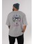 Batman Joker Arka Baskılı Gri Oversize T-Shirt Bisiklet Yaka Pamuk Erkek Kadın 4