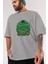 Hulk (7) Ön Baskılı Gri Oversize T-Shirt Bisiklet Yaka Pamuk Erkek Kadın 3