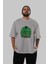 Hulk (7) Ön Baskılı Gri Oversize T-Shirt Bisiklet Yaka Pamuk Erkek Kadın 5