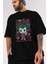 Joker (4) Ön Baskılı Siyah Oversize T-Shirt Bisiklet Yaka Erkek Kadın 3