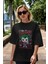 Joker (4) Ön Baskılı Siyah Oversize T-Shirt Bisiklet Yaka Erkek Kadın 5