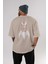 Spiderman (26) Arka Baskılı Bej Oversize T-Shirt Bisiklet Yaka Pamuk Erkek Kadın 4