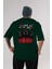 Squid Game (7) Arka Baskılı Zümrüt Yeşili Oversize T-Shirt Bisiklet Yaka Erkek Kadın 1