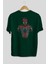 Spiderman (9) Arka Baskılı Zümrüt Yeşili Oversize T-Shirt Bisiklet Yaka Erkek Kadın 2