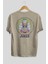 Joker Gym Arka Baskılı Bej Oversize T-Shirt Bisiklet Yaka Pamuk Erkek Kadın 2