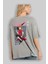 Kagura Gıntama 1 Anime Arka Baskılı Gri Oversize T-Shirt %100 Pamuk Erkek Kadın 3