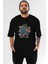 Captain America (2) Ön Baskılı Siyah Oversize T-Shirt Bisiklet Yaka Erkek Kadın 1