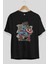 Captain America (2) Ön Baskılı Siyah Oversize T-Shirt Bisiklet Yaka Erkek Kadın 2