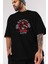Kratos Gym Ön Baskılı Siyah Oversize T-Shirt Bisiklet Yaka Erkek Kadın 3