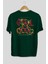 Teddy Bear Stay Cool 2 Arka Baskılı Zümrüt Yeşili Oversize T-Shirt Erkek Kadın Bisiklet Yaka 2