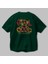 Teddy Bear Stay Cool 2 Arka Baskılı Zümrüt Yeşili Oversize T-Shirt Erkek Kadın Bisiklet Yaka 3