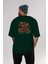 Teddy Bear Stay Cool 2 Arka Baskılı Zümrüt Yeşili Oversize T-Shirt Erkek Kadın Bisiklet Yaka 5