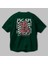 Bear Sadness Arka Baskılı Zümrüt Yeşili Oversize T-Shirt Unisex Erkek Kadın Bisiklet Yaka 3