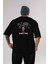 La Casa De Papel Arka Baskılı Siyah Oversize T-Shirt Bisiklet Yaka Pamuk Erkek Kadın 1