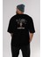 La Casa De Papel Arka Baskılı Siyah Oversize T-Shirt Bisiklet Yaka Pamuk Erkek Kadın 5