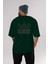 Glasgow Arka Baskılı Zümrüt Yeşili Oversize T-Shirt Unisex Erkek Kadın Bisiklet Yaka 5
