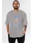 Naruto (8) Anime Ön Baskılı Gri Oversize T-Shirt %100 Pamuk Erkek Kadın 1