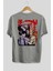 Chaınsawman Crew Anime Arka Baskılı Gri Oversize T-Shirt %100 Pamuk Erkek Kadın 2