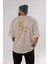 Joker (7) Arka Baskılı Bej Oversize T-Shirt Bisiklet Yaka Pamuk Erkek Kadın 4