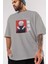 Toge Inumaki Anime Ön Baskılı Gri Oversize T-Shirt %100 Pamuk Erkek Kadın 3