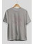 Love Yazılı Ön Baskılı Gri Oversize T-Shirt Unisex Erkek Kadın Bisiklet Yaka 2