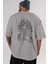 The Thrones Of Vendetta Arka Baskılı Gri Oversize T-Shirt Unisex Erkek Kadın Bisiklet Yaka 5