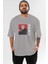 Yuuji Itadori 2 Anime Ön Baskılı Gri Oversize T-Shirt %100 Pamuk Erkek Kadın 1