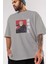 Yuuji Itadori 2 Anime Ön Baskılı Gri Oversize T-Shirt %100 Pamuk Erkek Kadın 3