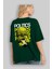 Politics Is A Lie Arka Baskılı Zümrüt Yeşili Oversize T-Shirt Erkek Kadın Bisiklet Yaka 4