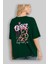 On Fire Bear Arka Baskılı Zümrüt Yeşili Oversize T-Shirt Erkek Kadın Bisiklet Yaka 4