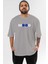 Mood Ön Baskılı Gri Oversize T-Shirt Unisex Erkek Kadın Bisiklet Yaka 1