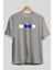 Mood Ön Baskılı Gri Oversize T-Shirt Unisex Erkek Kadın Bisiklet Yaka 2