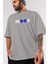 Mood Ön Baskılı Gri Oversize T-Shirt Unisex Erkek Kadın Bisiklet Yaka 3