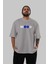 Mood Ön Baskılı Gri Oversize T-Shirt Unisex Erkek Kadın Bisiklet Yaka 5