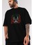 Joker (5) Ön Baskılı Siyah Oversize T-Shirt Bisiklet Yaka Erkek Kadın 3