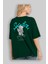 Sacrifice Bear Arka Baskılı Zümrüt Yeşili Oversize T-Shirt Erkek Kadın Bisiklet Yaka 4