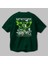 New York Street Style Arka Baskılı Zümrüt Yeşili Oversize T-Shirt Unisex Erkek Kadın Bisiklet Yaka 3