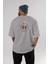 One Destiny 2 Arka Baskılı Gri Oversize T-Shirt Unisex Erkek Kadın Bisiklet Yaka 4