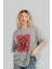 Red Dragon Ön Baskılı Gri Oversize T-Shirt Unisex Erkek Kadın Bisiklet Yaka 4