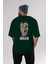 Joker (8) Arka Baskılı Zümrüt Yeşili Oversize T-Shirt Bisiklet Yaka Erkek Kadın 5